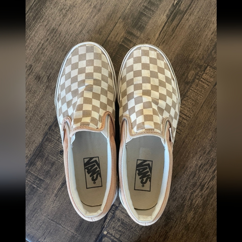 Tan checkered vans
